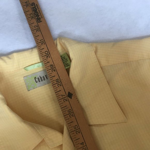 #73 Cubavera Rayon Home Aid Short Sleeve Button Front Shirt Men's Size L Yellow - Picture 5 of 9